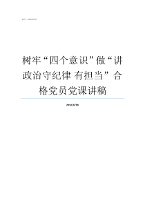 树牢四个意识做讲政治守纪律nbsp有担当合格党员党课讲稿