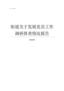 街道关于发展党员工作调研排查情况报告街道办可以发展党员吗