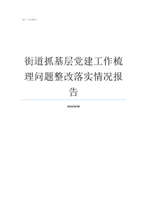 街道抓基层党建工作梳理问题整改落实情况报告