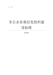 非公企业基层党组织建设标准