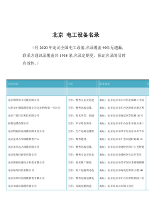 北京电工设备企业名录共1308条