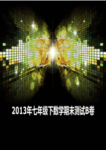 2013年七年级下数学期末测试B卷