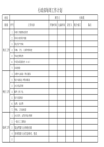 行政部门周工作计划表