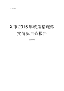 X市2016年政策措施落实情况自查报告