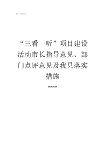 三看一听项目建设活动市长指导意见部门点评意见及我县落实措施项目建设三抓