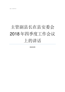 主管副县长在县安委会2018年四季度工作会议上的讲话