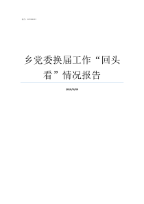 乡党委换届工作回头看情况报告党委换届三上三下