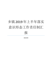 乡镇2019年上半年落实意识形态工作责任制汇报意识形态工作责任制