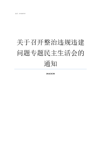 关于召开整治违规违建问题专题民主生活会的通知