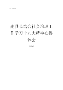 副县长结合社会治理工作学习十九大精神心得体会生态治理的工