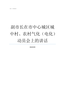 副市长在市中心城区城中村农村气化电化动员会上的讲话揭阳市副市长城对面的信息