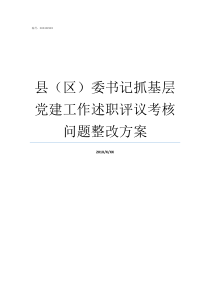 县区委书记抓基层党建工作述职评议考核问题整改方案