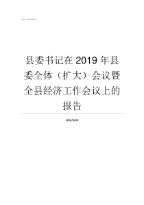 县委书记在2019年县委全体扩大会议暨全县经济工作会议上的报告2019年威信县委书记