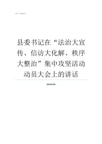 县委书记在法治大宣传信访大化解秩序大整治集中攻坚活动动员大会上的讲话