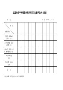 小学语文教师素养大赛粉笔字比赛评分表Book1