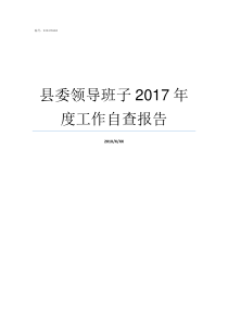 县委领导班子2017年度工作自查报告