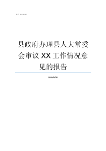 县政府办理县人大常委会审议XX工作情况意见的报告