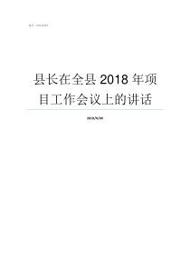 县长在全县2018年项目工作会议上的讲话