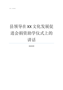 县领导在XX文化发展促进会捐资助学仪式上的讲话XX不X成语