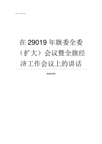 在29019年旗委全委扩大会议暨全旗经济工作会议上的讲话一点红29019马会资料资料