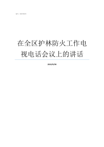 在全区护林防火工作电视电话会议上的讲话如何做好护林防火工作