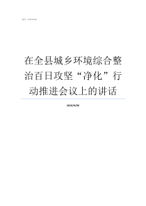 在全县城乡环境综合整治百日攻坚净化行动推进会议上的讲话城乡环境综合整治内容