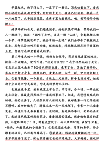 一棵小桃树阅读答案