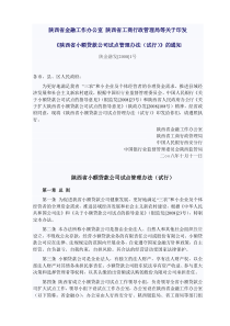 陕西省小额贷款公司管理办法(试行)