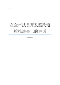 在全市扶贫开发整改迎检推进会上的讲话