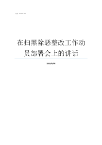 在扫黑除恶整改工作动员部署会上的讲话扫黑除恶工作整改报告