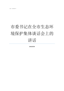 市委书记在全市生态环境保护集体谈话会上的讲话环保生态板