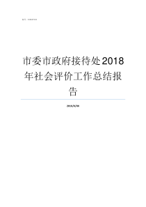 市委市政府接待处2018年社会评价工作总结报告