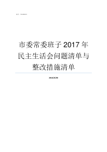 市委常委班子2017年民主生活会问题清单与整改措施清单