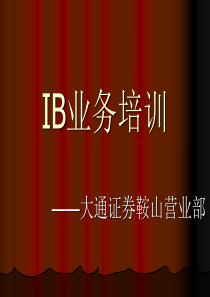 IB业务培训