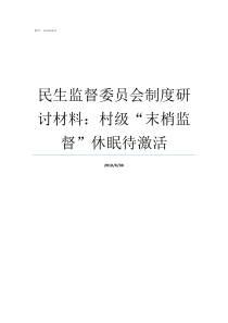 民生监督委员会制度研讨材料村级末梢监督休眠待激活