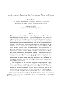 Reinforcement learning in continuous time and spac