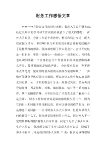 财务工作感悟文章