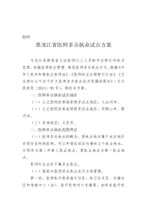 黑龙江省医师多点执业试点方案