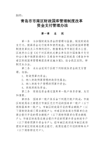 青岛市财政国库管理制度改革试点实施方案