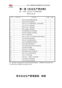 项目安全生产管理规章、制度