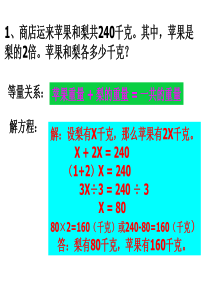 95小学五年级列方程解应用题二