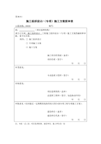 表B01施工组织设计(专项)施工方案报审表