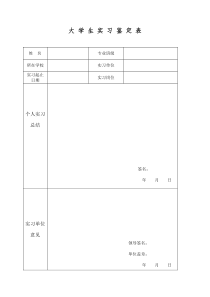 大学生实习鉴定表1