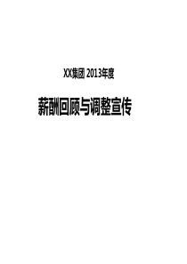 XXj集团2013年度薪酬回顾与调整宣传(模版)