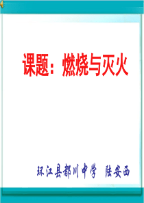 江苏省优质课评比一等奖课件---燃烧与灭火