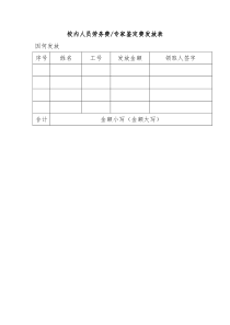 校内人员劳务费发放表