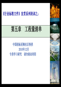 2010年建设部标准招标文件精品课件11《行业标准文件》工程量清单