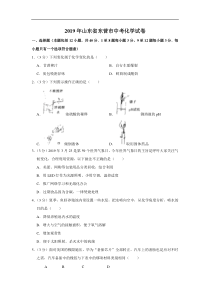 2019年山东省东营市中考化学试卷(含答案解析)