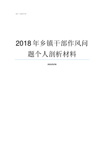 2018年乡镇干部作风问题个人剖析材料2018年乡镇干部个人总结