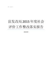 县发改局2015年度社会评价工作整改落实报告整改